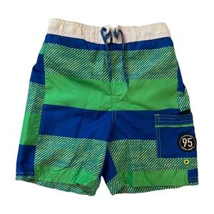 OshKosh B'gosh green and blue Swim Trunks Boys Size 7